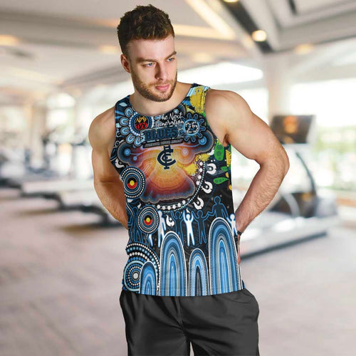 Personalised NAIDOC Week 2025 Blues Football Men Tank Top Aboriginal Dot Painting