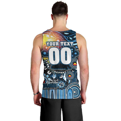 Personalised NAIDOC Week 2025 Blues Football Men Tank Top Aboriginal Dot Painting