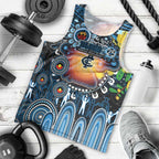 Personalised NAIDOC Week 2025 Blues Football Men Tank Top Aboriginal Dot Painting