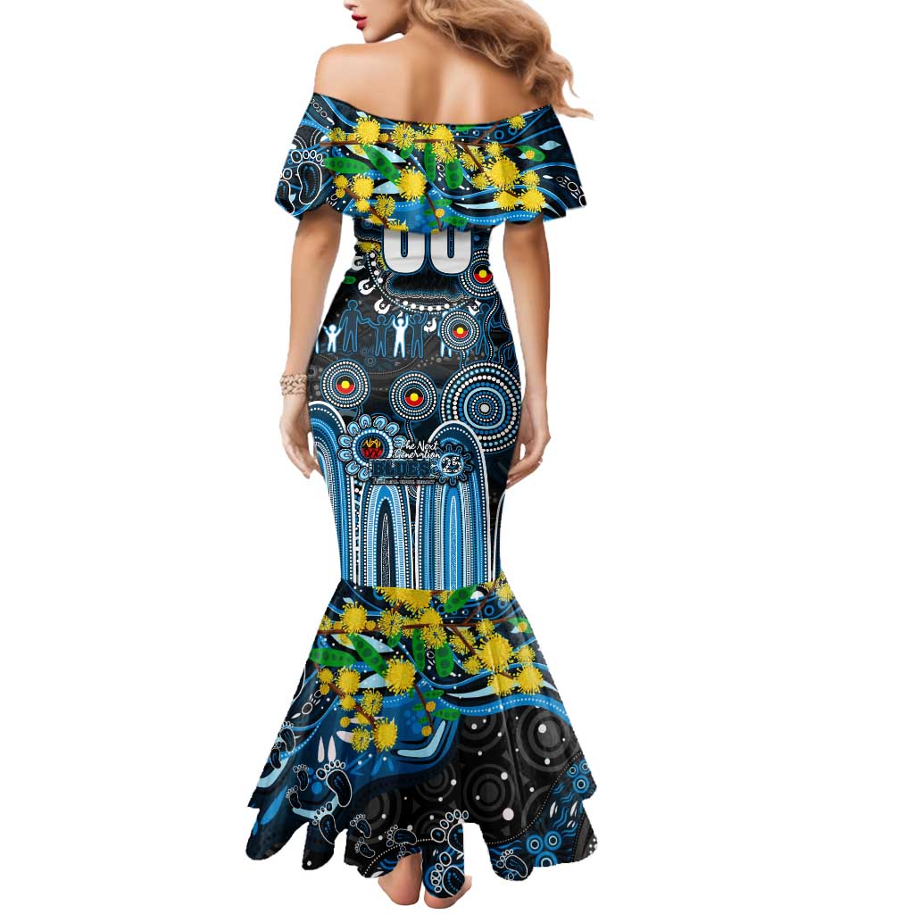 Personalised NAIDOC Week 2025 Blues Football Mermaid Dress Aboriginal Dot Painting