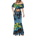 Personalised NAIDOC Week 2025 Blues Football Mermaid Dress Aboriginal Dot Painting