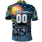 Personalised NAIDOC Week 2025 Blues Football Polo Shirt Aboriginal Dot Painting