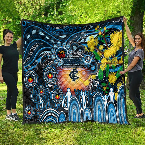 NAIDOC Week 2025 Blues Football Quilt Aboriginal Dot Painting