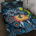 NAIDOC Week 2025 Blues Football Quilt Bed Set Aboriginal Dot Painting