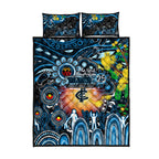NAIDOC Week 2025 Blues Football Quilt Bed Set Aboriginal Dot Painting