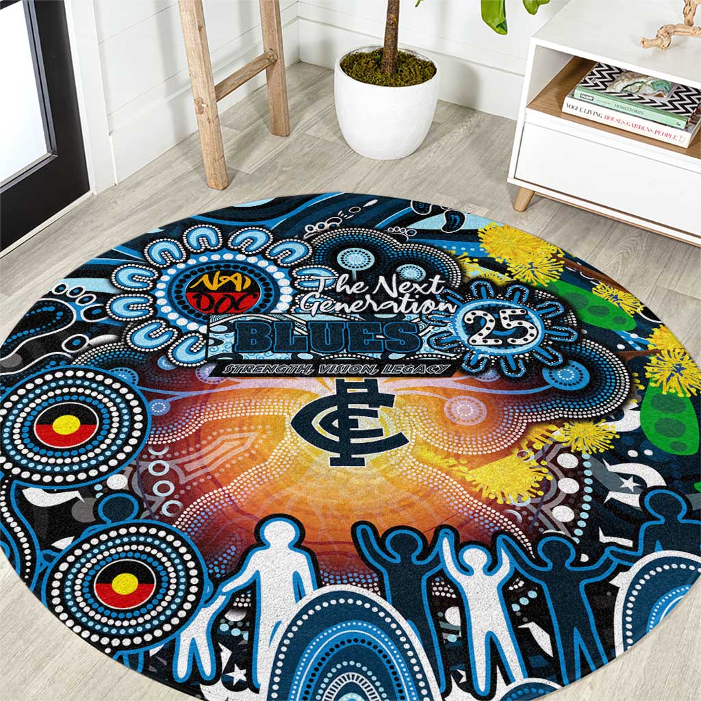 NAIDOC Week 2025 Blues Football Round Carpet Aboriginal Dot Painting