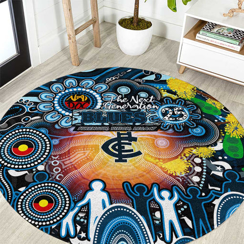 NAIDOC Week 2025 Blues Football Round Carpet Aboriginal Dot Painting