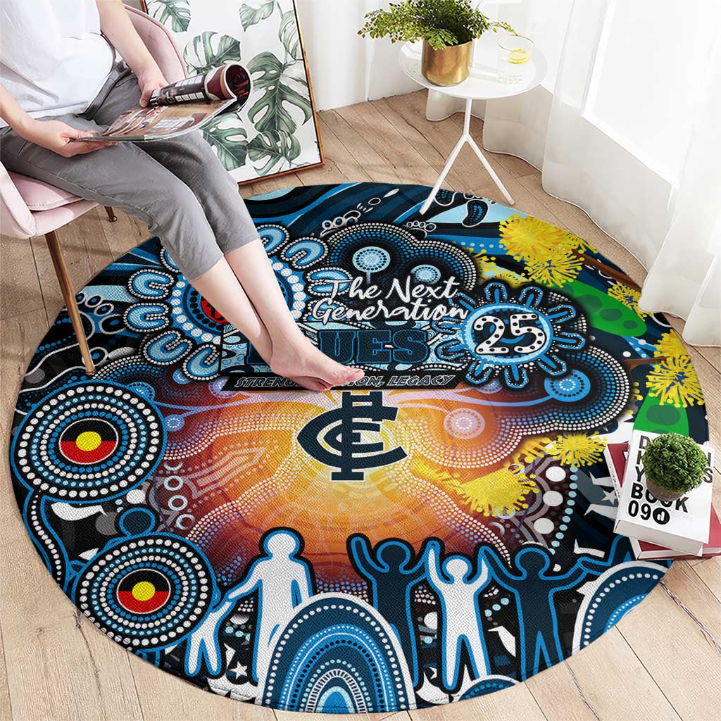 NAIDOC Week 2025 Blues Football Round Carpet Aboriginal Dot Painting