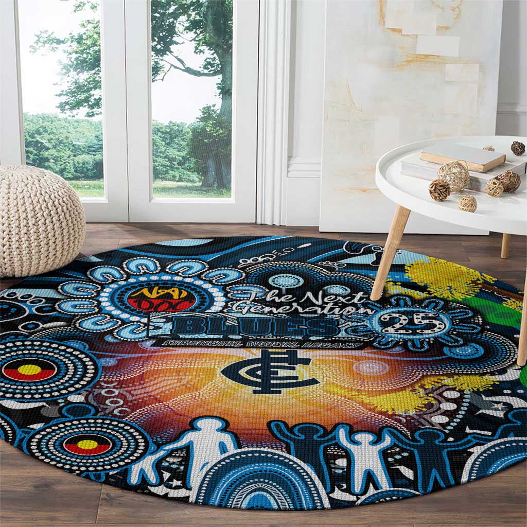 NAIDOC Week 2025 Blues Football Round Carpet Aboriginal Dot Painting