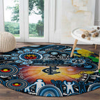 NAIDOC Week 2025 Blues Football Round Carpet Aboriginal Dot Painting