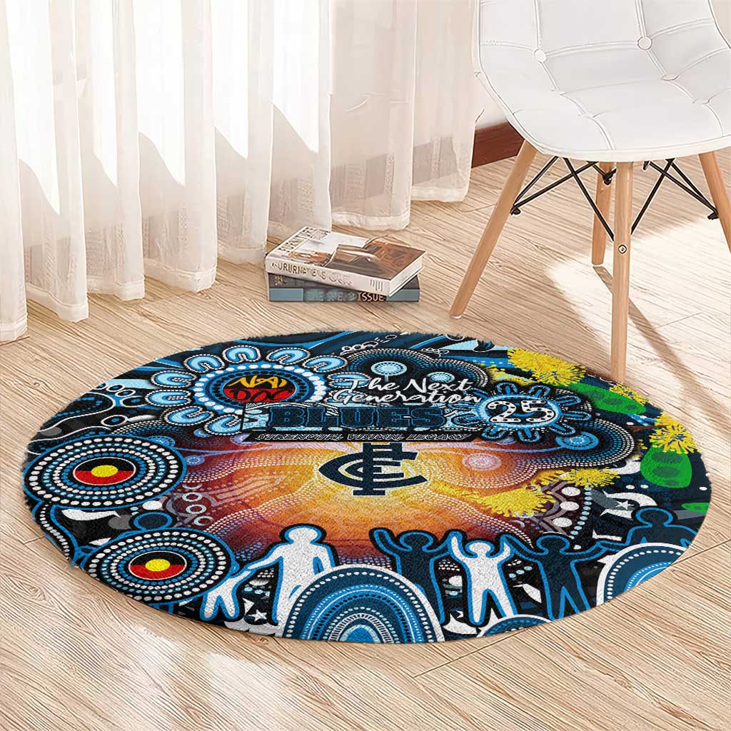 NAIDOC Week 2025 Blues Football Round Carpet Aboriginal Dot Painting