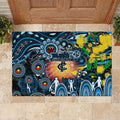 NAIDOC Week 2025 Blues Football Rubber Doormat Aboriginal Dot Painting
