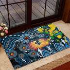 NAIDOC Week 2025 Blues Football Rubber Doormat Aboriginal Dot Painting