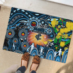 NAIDOC Week 2025 Blues Football Rubber Doormat Aboriginal Dot Painting