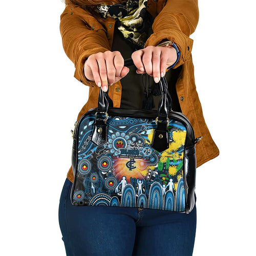 NAIDOC Week 2025 Blues Football Shoulder Handbag Aboriginal Dot Painting