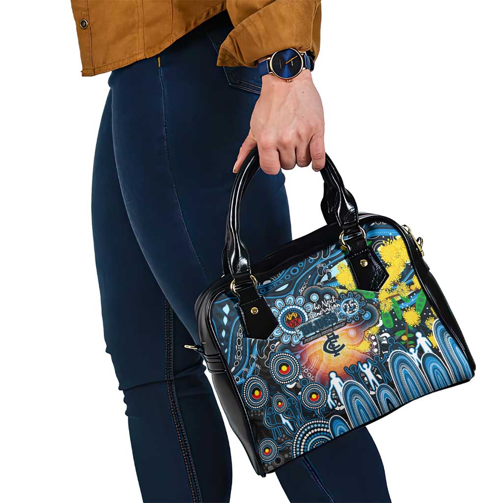 NAIDOC Week 2025 Blues Football Shoulder Handbag Aboriginal Dot Painting