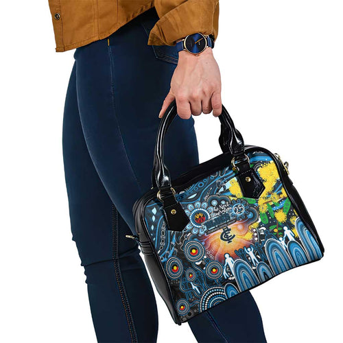 NAIDOC Week 2025 Blues Football Shoulder Handbag Aboriginal Dot Painting
