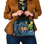 NAIDOC Week 2025 Blues Football Shoulder Handbag Aboriginal Dot Painting