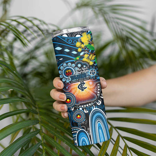NAIDOC Week 2025 Blues Football Skinny Tumbler Aboriginal Dot Painting