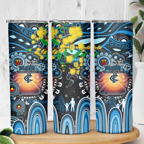 NAIDOC Week 2025 Blues Football Skinny Tumbler Aboriginal Dot Painting