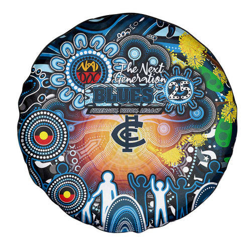 NAIDOC Week 2025 Blues Football Spare Tire Cover Aboriginal Dot Painting