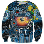 Personalised NAIDOC Week 2025 Blues Football Sweatshirt Aboriginal Dot Painting