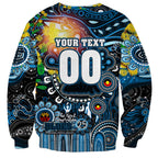 Personalised NAIDOC Week 2025 Blues Football Sweatshirt Aboriginal Dot Painting