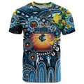 Personalised NAIDOC Week 2025 Blues Football T Shirt Aboriginal Dot Painting