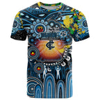 Personalised NAIDOC Week 2025 Blues Football T Shirt Aboriginal Dot Painting