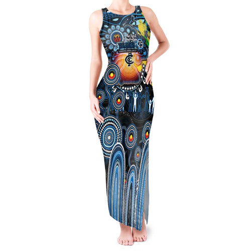 Personalised NAIDOC Week 2025 Blues Football Tank Maxi Dress Aboriginal Dot Painting