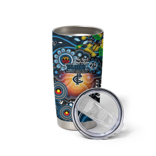 NAIDOC Week 2025 Blues Football Tumbler Cup Aboriginal Dot Painting