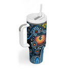 NAIDOC Week 2025 Blues Football Tumbler With Handle Aboriginal Dot Painting