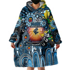Personalised NAIDOC Week 2025 Blues Football Wearable Blanket Hoodie Aboriginal Dot Painting