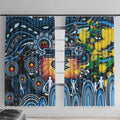 NAIDOC Week 2025 Blues Football Window Curtain Aboriginal Dot Painting