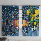 NAIDOC Week 2025 Blues Football Window Curtain Aboriginal Dot Painting