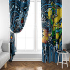 NAIDOC Week 2025 Blues Football Window Curtain Aboriginal Dot Painting