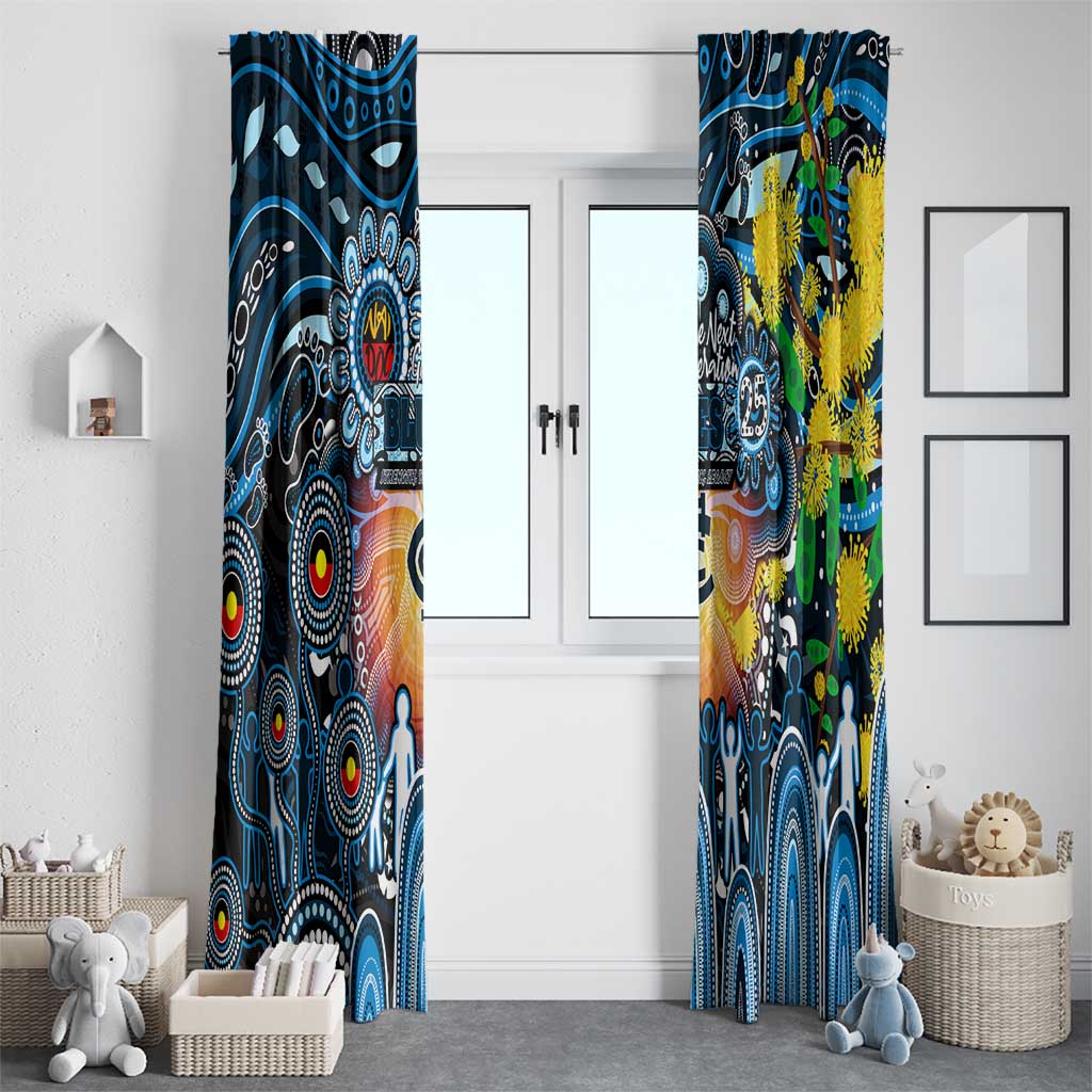 NAIDOC Week 2025 Blues Football Window Curtain Aboriginal Dot Painting