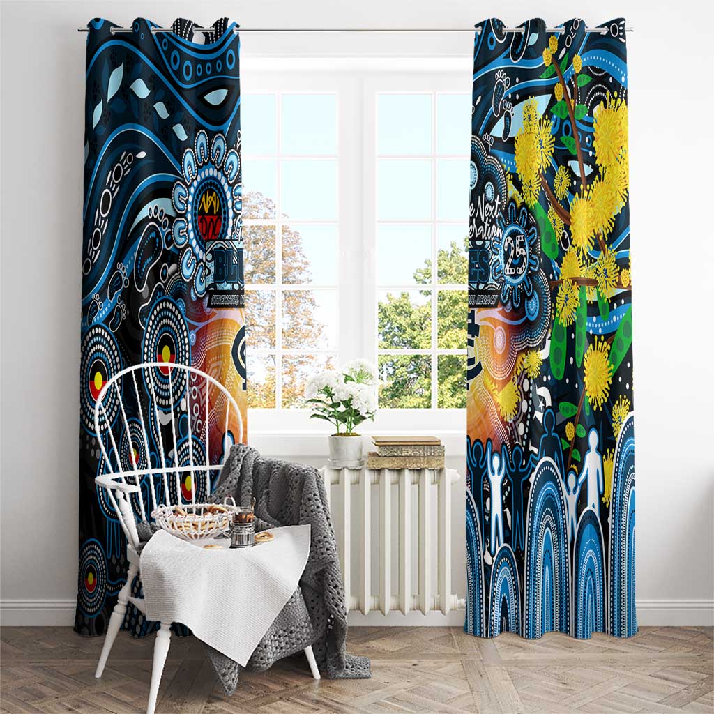 NAIDOC Week 2025 Blues Football Window Curtain Aboriginal Dot Painting