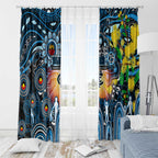 NAIDOC Week 2025 Blues Football Window Curtain Aboriginal Dot Painting