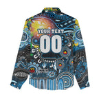 Personalised NAIDOC Week 2025 Blues Football Women Casual Shirt Aboriginal Dot Painting