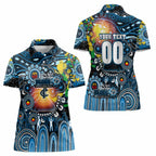 Personalised NAIDOC Week 2025 Blues Football Women Polo Shirt Aboriginal Dot Painting