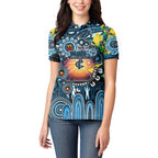 Personalised NAIDOC Week 2025 Blues Football Women Polo Shirt Aboriginal Dot Painting