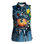 Personalised NAIDOC Week 2025 Blues Football Women Sleeveless Polo Shirt Aboriginal Dot Painting