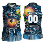 Personalised NAIDOC Week 2025 Blues Football Women Sleeveless Polo Shirt Aboriginal Dot Painting