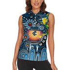 Personalised NAIDOC Week 2025 Blues Football Women Sleeveless Polo Shirt Aboriginal Dot Painting