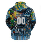 Personalised NAIDOC Week 2025 Blues Football Zip Hoodie Aboriginal Dot Painting