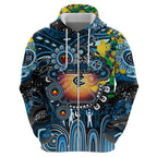 Personalised NAIDOC Week 2025 Blues Football Zip Hoodie Aboriginal Dot Painting