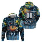 Personalised NAIDOC Week 2025 Blues Football Zip Hoodie Aboriginal Dot Painting