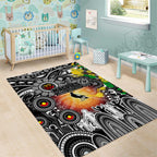 NAIDOC Week 2025 Magpies Football Area Rug Aboriginal Dot Painting