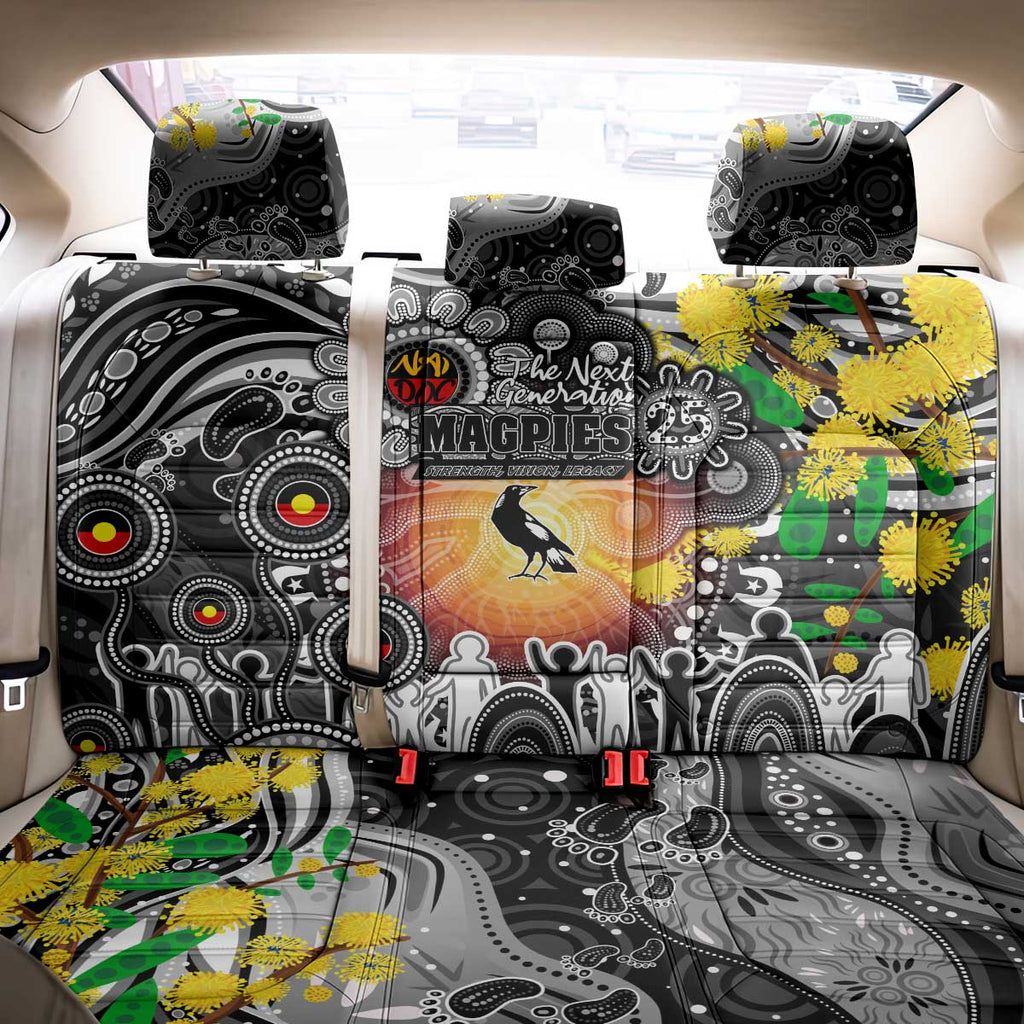 NAIDOC Week 2025 Magpies Football Back Car Seat Cover Aboriginal Dot Painting